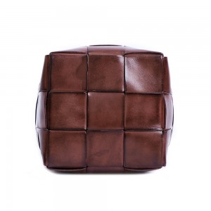 Custom hand woven leather shoulder crossbody bag para sa women handbag