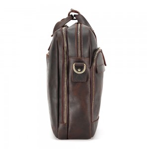 Beg beg bimbit Crazy Horse Leather Customized Kilang untuk lelaki
