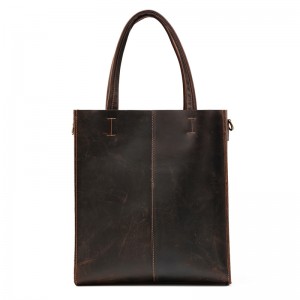 Custom Crazy Horse leather multifunctional tote bag revarume handbag