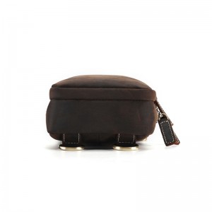 Crazy Horse Leather ទំហំធំ កាបូបទ្រូងបុរស Crossbody Bag