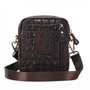 Çanta me rrip me çantë kryq shumëfunksionale me gërshërë krokodili me lëkurë lope
