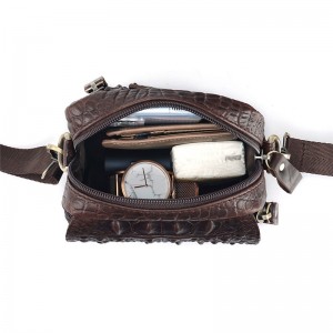 Custom Cowhide Crocodile Embossed Multifunctional Crossbody Bag Belt Waist Bag