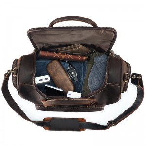 सानुकूल मोठ्या क्षमता लेदर पुरुष वीकेंड बॅग प्रवास बॅग