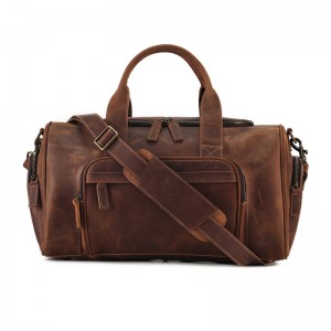 Custom Large Capacity Leather Men's Weekend Bag ກະເປົາເດີນທາງ