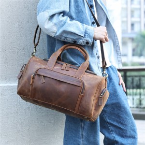 Custom Large Capacity Leather Men's Weekend Bag Travel Bag