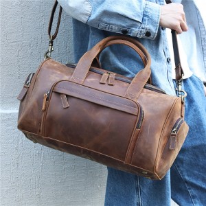 Custom Kapasitas Gedhe Kulit Pria Weekend Bag Travel Bag