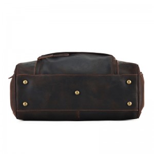 Oanpaste Leather mei grutte kapasiteit foar manlju Weekend Bag Travel Bag