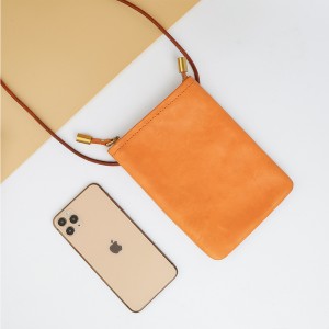Custom Logo Women’s Leather Mobile Phone Pouch Crossbody Bag