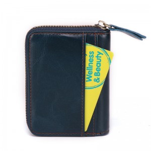 Oanpaste logo Leather rfid ritsen Card Holders