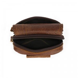 Custom logo frosted leather men's multifunctional belt bag