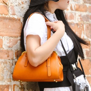Ilogo Engokwezifiso I-Genuine Leather Ladies Clip Shoulder Bag