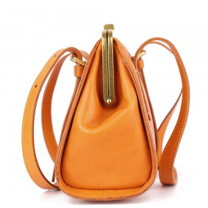 Ilogo Engokwezifiso I-Genuine Leather Ladies Clip Shoulder Bag