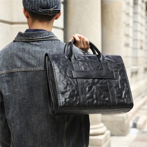 Tilpasset logo for menn Vegetabilsk garvet skinn koffert Business Bag