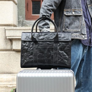 Ыңгайлаштырылган логотип эркектердин жашылча-териден жасалган тери портфели бизнес сумкасы