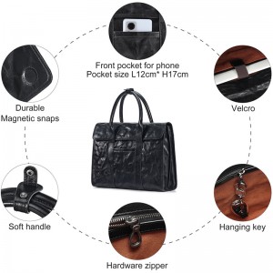 Ыңгайлаштырылган логотип эркектердин жашылча-териден жасалган тери портфели бизнес сумкасы