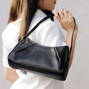 Customized logo ຜັກ tanned ຫນັງ ladies shoulder bag