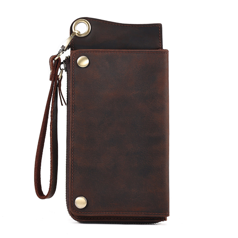 Customizable Genuine Leather Men's Crazy Horse Leather Wallet (1)