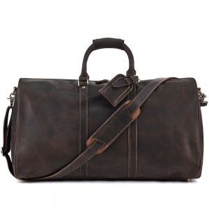 Crazy Horse Leather Travel Bag Large Capacity Multifunctional Travel Bag tena hoditra