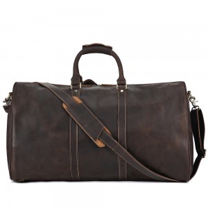 Crazy Horse Leather Travel Bag Malaking Kapasidad Multifunctional Travel Bag Genuine Leather