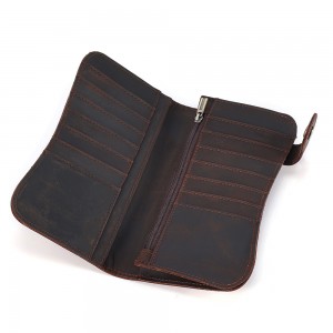 Tilpasset lang tegnebog ægte læder multikort clutch taske