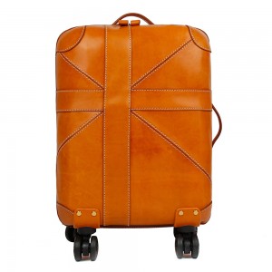 Бейне стиліндегі теңшелетін былғары чемодан