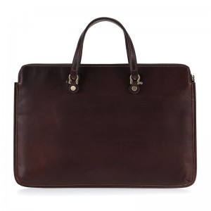 Customized Crazy Horse Leather Men's Briefcase