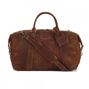 LOGO e personalizuar Çanta e palosshme për bagazhe me çantë udhëtimi me lëkurë të çmendur me cilësi të lartë