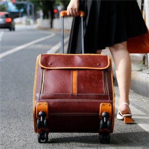 Naka-customize na LOGO Leather na maleta