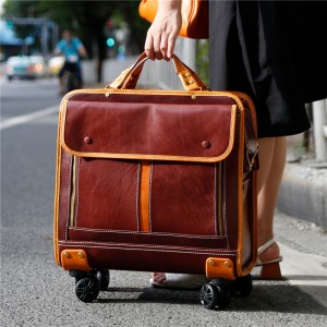 Räätälöity LOGO nahkainen matkalaukku