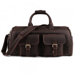 Kitapom-pivezivezena lehibe vita amin'ny kitapo ho an'ny lehilahy Crazy Horse Leather Vintage Travel Bag Bagage Bag
