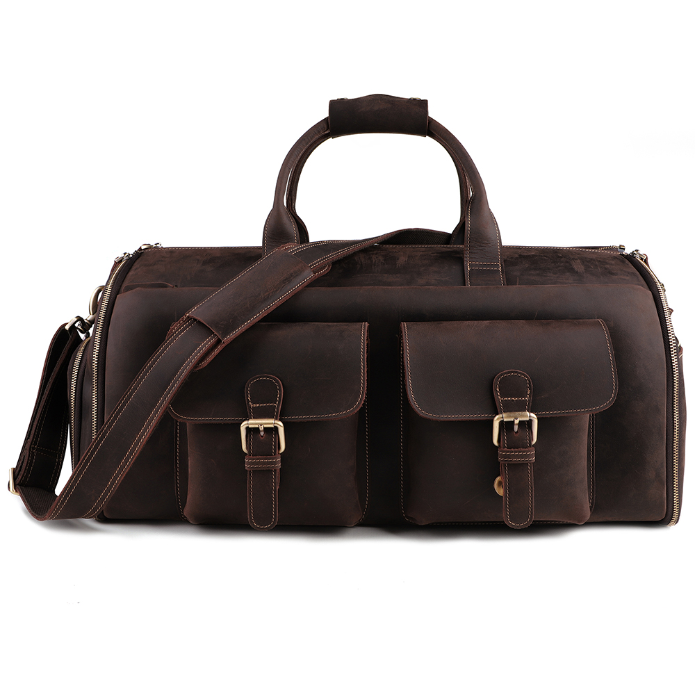 Customized Gedhe Kapasitas Travel Bag wong Bag Kulit Jaran Edan Vintage Travel Bag Bagage Bag