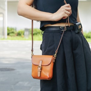 Factory Custom Bags for Women’s Vegetable Tanned Leather Shoulder Bag