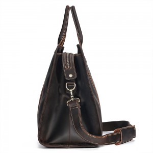 Customized Crazy Horse Leather Large Capacity Handbag Briefcase