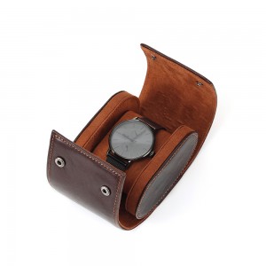 Men’s Watch Box Storage Box Portable Watch Roll Travel BoxGenuine leather