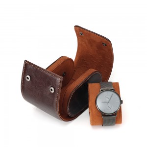 Men’s Watch Box Storage Box Portable Watch Roll Travel BoxGenuine leather