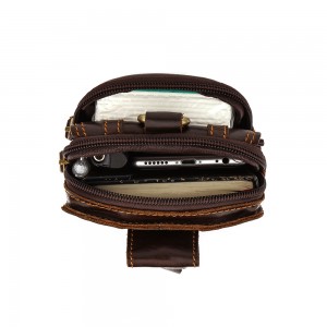 Retro men’s head layer cowhide belt waist bag: beautiful, safe, and convenient