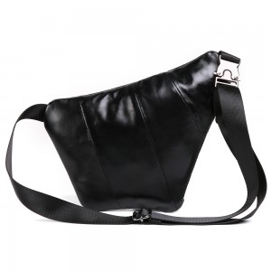 Outdoor leisure retro style leather top layer cowhide crossbody chest bag