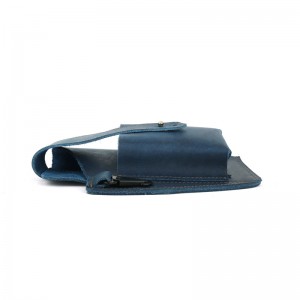 High Quality Custom Logo Crazy Horse Leather Cell Phone Belt Bag