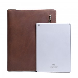 Borsa per tablet vintage in pelle di cavallo pazzo personalizzata di fascia alta per iPad