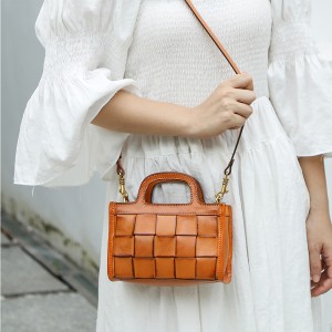 High Quality Customized Zaub Tanned Tawv Women's Woven Bag Crossbody Bag