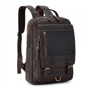 OEM/ODM Crazy Horse Leather Backpack Vintage Bag para sa Mga Lalaki
