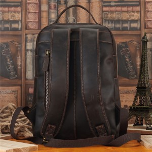 OEM/ODM Crazy Horse Leather Backpack កាបូបទាន់សម័យសម្រាប់បុរស