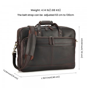 Factory Customized Crazy Horse Leather handbag briefcase bag revarume