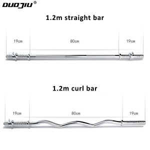 1.2m/1.5m/1.8m Weightlifting Electroplated Barbell Bar