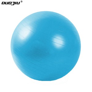Air Pump Fitness Ball ပါသော ပေါက်ကွဲအား ဆန့်ကျင်သော PVC Pilates ယောဂဘောလုံး