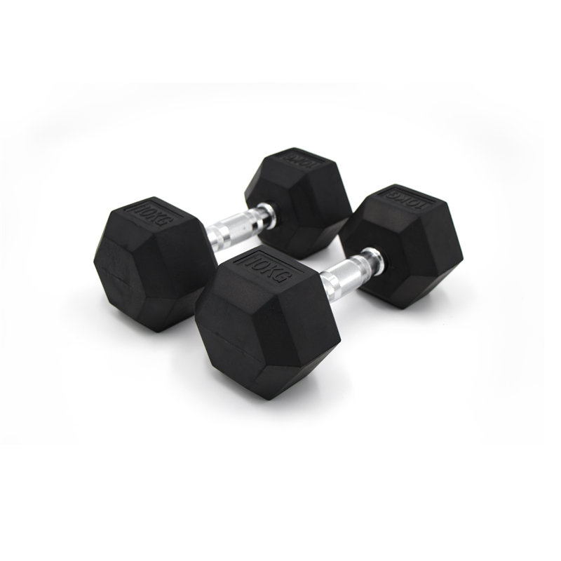 Chinese Professional Rubber Coated Hand Weights - Gym Commercial Rubber Hex Dumbbells  – DuoJiu