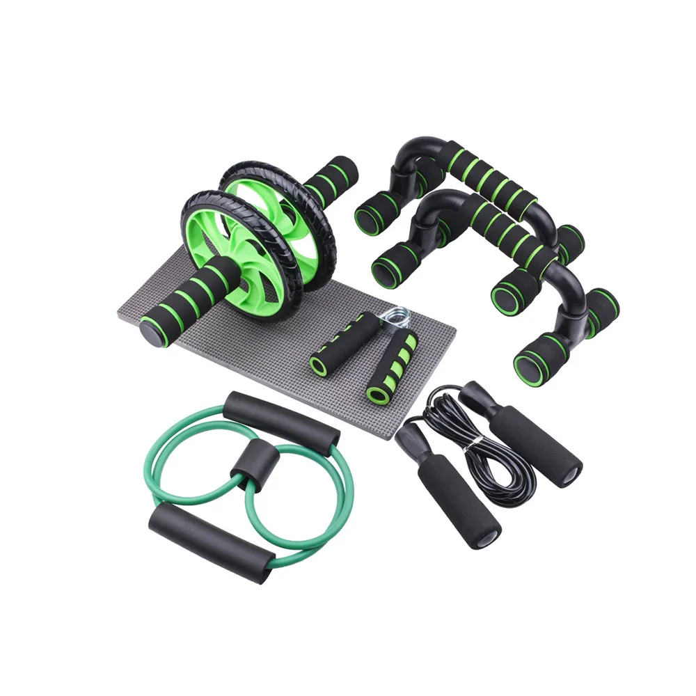 Gym Home Equipment Cardio Training Abdominal Roller Wheel 6 in 1 AB Wheel Roller Kit