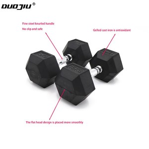 Gym Rubber Hex Dumbbells with Dumbbell Storage Rack