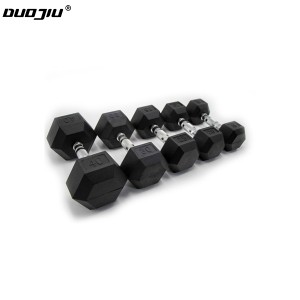 Multiple Weights Muscles Building Hex Rubber Dumbbells