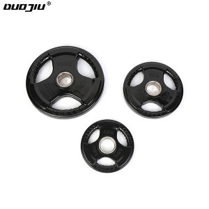 Tri-grip Rubber Barbell Weight Plates for Strength Training
